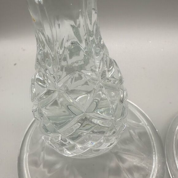 Crystal Pineapple clear glass candleholder set - Picture 2 of 8